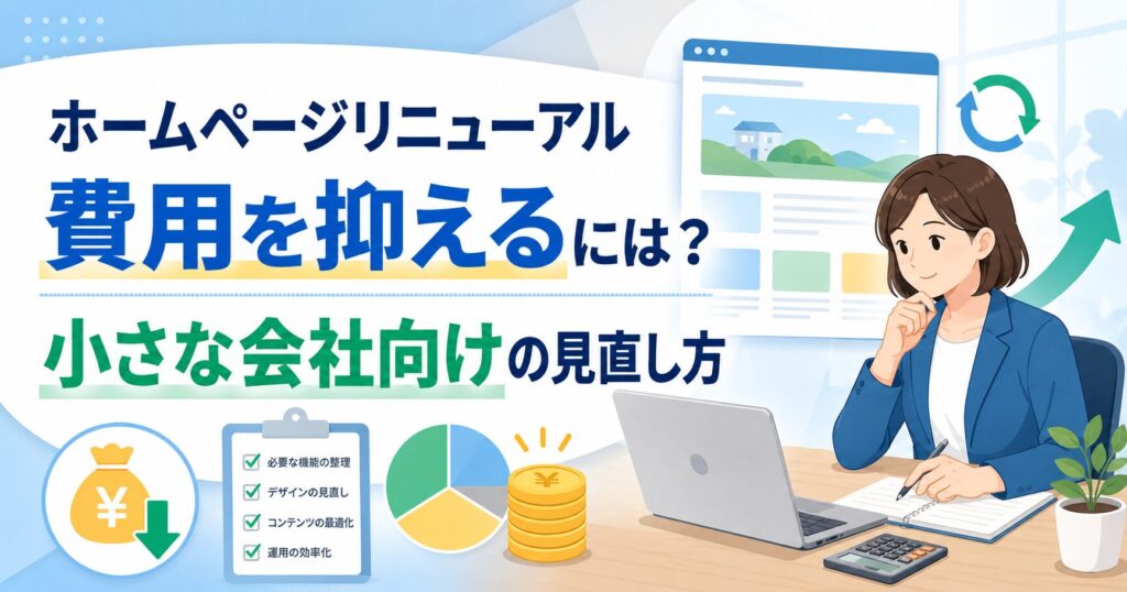 ホームページリニューアル費用を抑えるには？小さな会社向けの見直し方