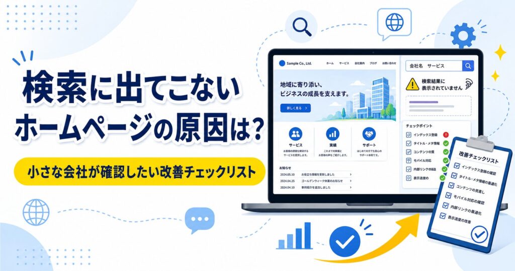 検索に出てこないホームページの原因は？小さな会社が確認したい改善チェックリスト